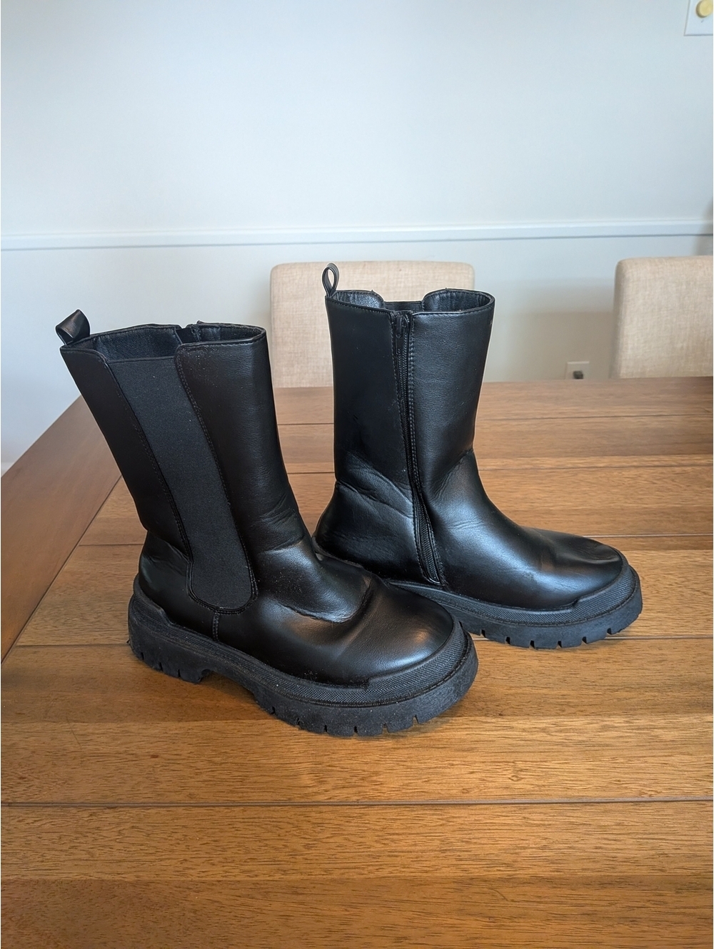Fashion Nova Living Life Chunky Chelsea Boots Black Size 9 Moto Streetwear Goth